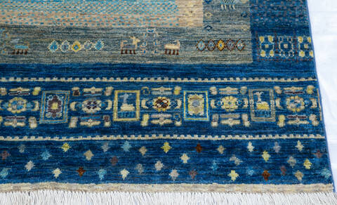 Chobi Blue Hand Knotted 62 X 91 Area Rug 700-145511 Image 4
