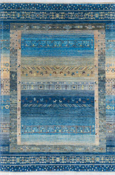 Chobi Blue Hand Knotted 62 X 91 Area Rug 700-145511 Image 0