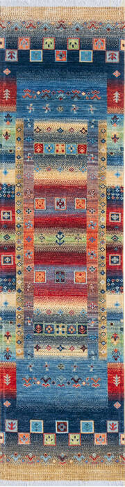Chobi Multicolor Runner Hand Knotted 26 X 98 Area Rug 700-145512 Image 0