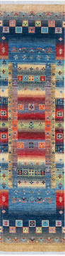 Afghan Chobi Multicolor Runner 10 to 12 ft Wool Carpet 145512