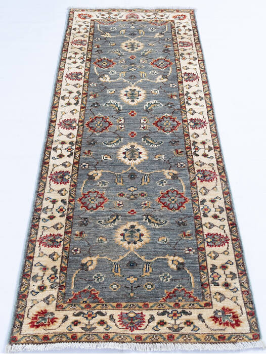 Chobi Grey Runner Hand Knotted 22 X 60 Area Rug 700-145513 Image 1
