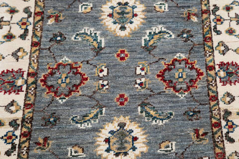 Chobi Grey Runner Hand Knotted 22 X 60 Area Rug 700-145513 Image 3