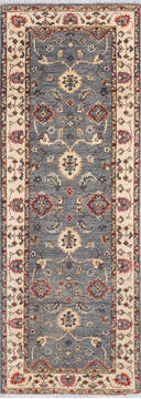 Chobi Grey Runner Hand Knotted 2'2" X 6'0"  Area Rug 700-145513
