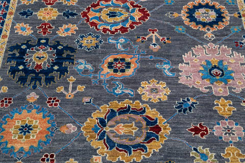 Chobi Grey Hand Knotted 40 X 60 Area Rug 700-145517 Image 3
