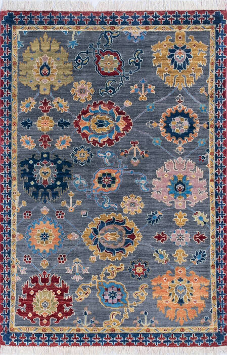 Chobi Grey Hand Knotted 40 X 60 Area Rug 700-145517 Image 0