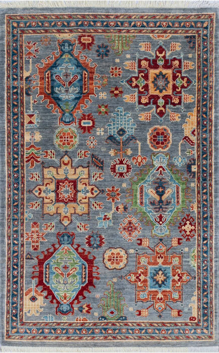 Chobi Grey Hand Knotted 40 X 61 Area Rug 700-145518 Image 0