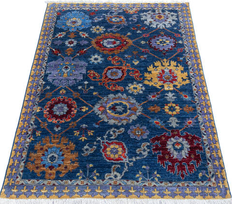 Chobi Blue Hand Knotted 40 X 511 Area Rug 700-145520 Image 1