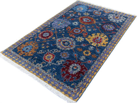 Chobi Blue Hand Knotted 40 X 511 Area Rug 700-145520 Image 2