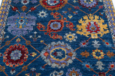 Chobi Blue Hand Knotted 40 X 511 Area Rug 700-145520 Image 3