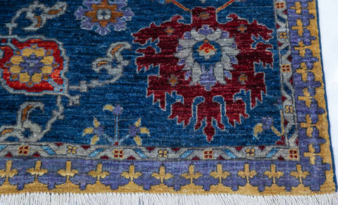 Chobi Blue Hand Knotted 40 X 511 Area Rug 700-145520 Image 4