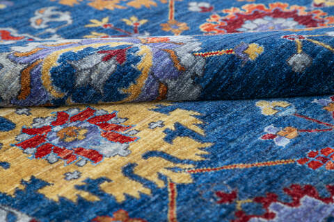 Chobi Blue Hand Knotted 40 X 511 Area Rug 700-145520 Image 5