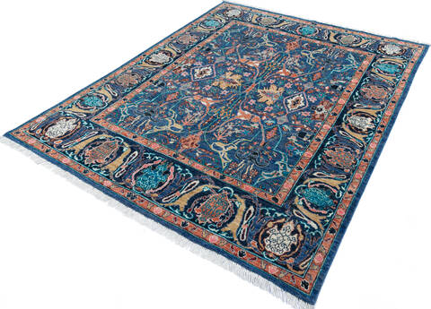 Chobi Blue Hand Knotted 710 X 98 Area Rug 700-145523 Image 2