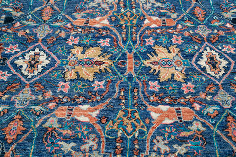 Chobi Blue Hand Knotted 710 X 98 Area Rug 700-145523 Image 4