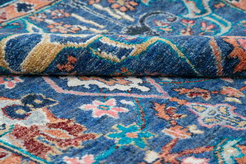 Chobi Blue Hand Knotted 710 X 98 Area Rug 700-145523 Image 6