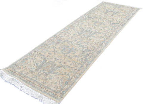 Chobi Beige Runner Hand Knotted 27 X 80 Area Rug 700-145524 Image 2