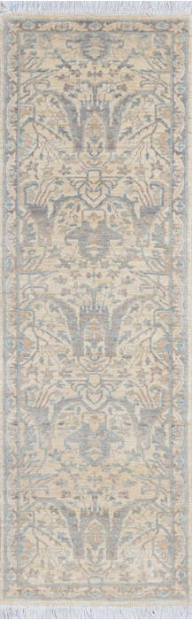 Chobi Beige Runner Hand Knotted 27 X 80 Area Rug 700-145524 Image 0