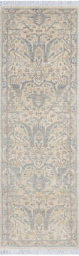 Chobi Beige Runner Hand Knotted 2'7" X 8'0"  Area Rug 700-145524