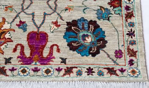 Chobi White Runner Hand Knotted 29 X 107 Area Rug 700-145526 Image 4
