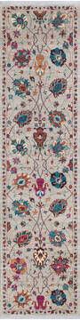 Afghan Chobi White Runner 10 to 12 ft Wool Carpet 145526