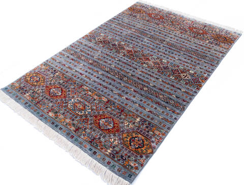 Chobi Grey Hand Knotted 41 X 62 Area Rug 700-145527 Image 2