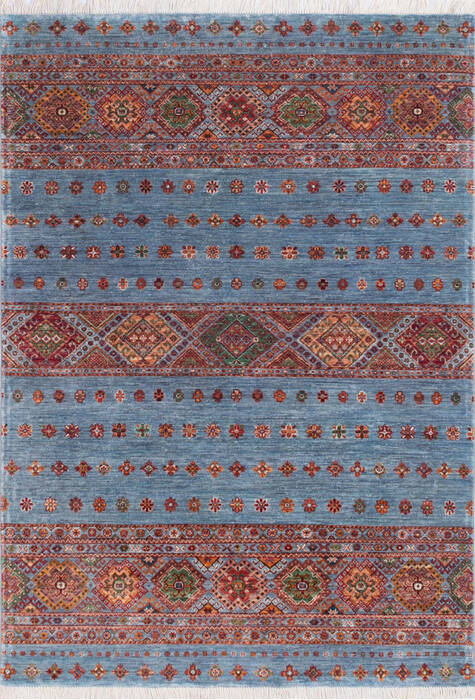 Chobi Blue Hand Knotted 58 X 81 Area Rug 700-145533 Image 0
