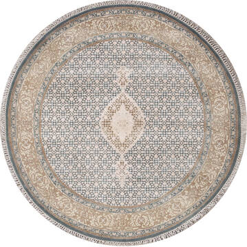 Mahi Blue Round Hand Knotted 6'2" X 6'2"  Area Rug 902-145540