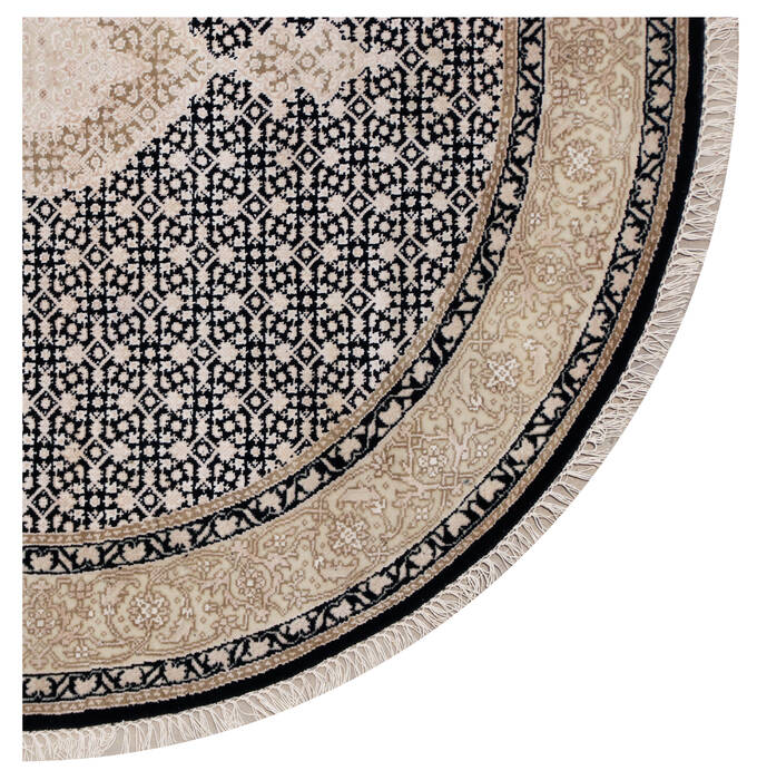 Mahi Black Round Hand Knotted 50 X 50 Area Rug 902-145544 Image 1