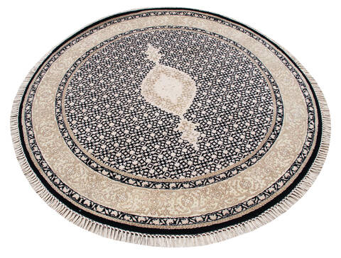 Mahi Black Round Hand Knotted 50 X 50 Area Rug 902-145544 Image 2