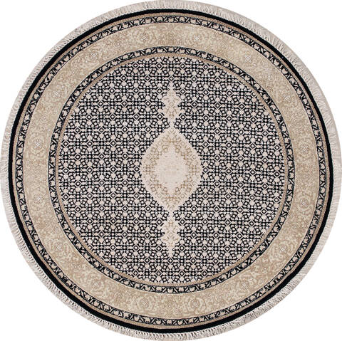 Mahi Black Round Hand Knotted 50 X 50 Area Rug 902-145544 Image 0