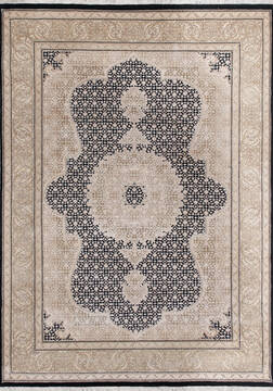 Mahi Black Hand Knotted 4'9" X 6'6"  Area Rug 902-145546