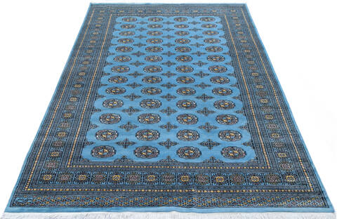 Bokhara Blue Hand Knotted 69 X 102 Area Rug 700-145550 Image 1