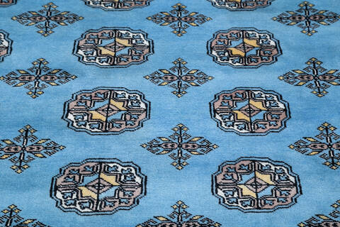 Bokhara Blue Hand Knotted 69 X 102 Area Rug 700-145550 Image 3