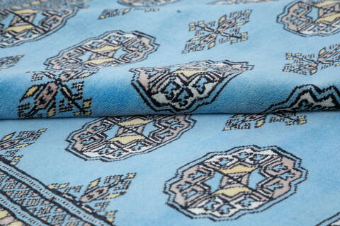 Bokhara Blue Hand Knotted 69 X 102 Area Rug 700-145550 Image 5