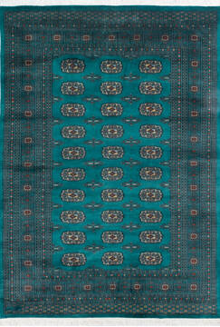 Bokhara Green Hand Knotted 5'7" X 8'0"  Area Rug 700-145552