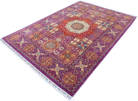Chobi Purple Hand Knotted 56 X 80 Area Rug 700-145555 Image 2