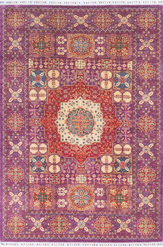 Chobi Purple Hand Knotted 5'6" X 8'0"  Area Rug 700-145555