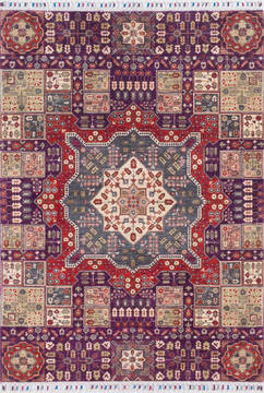 Afghan Chobi Purple Rectangle 4x6 ft Wool Carpet 145557