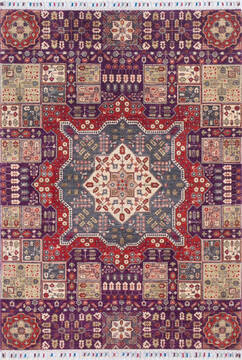 Chobi Purple Hand Knotted 4'1" X 5'9"  Area Rug 700-145557