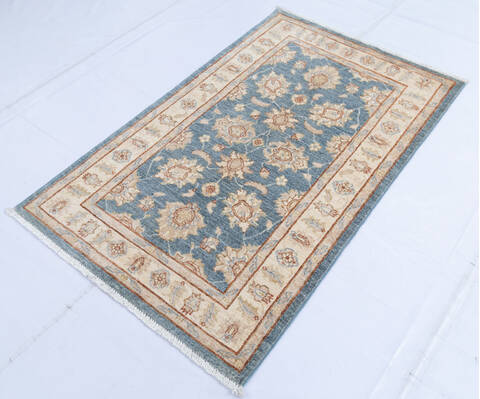 Chobi Blue Hand Knotted 29 X 47 Area Rug 700-145559 Image 2