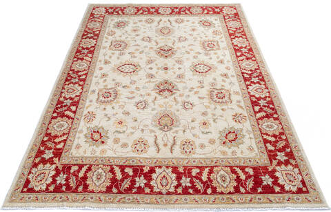 Chobi Beige Hand Knotted 68 X 99 Area Rug 700-145568 Image 1