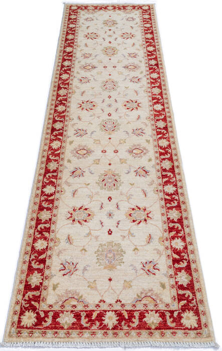 Chobi Beige Runner Hand Knotted 27 X 910 Area Rug 700-145570 Image 1