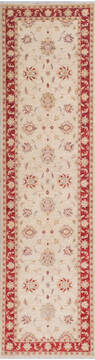 Chobi Beige Runner Hand Knotted 2'7" X 9'10"  Area Rug 700-145570