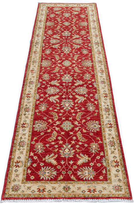 Chobi Beige Runner Hand Knotted 29 X 99 Area Rug 700-145571 Image 1
