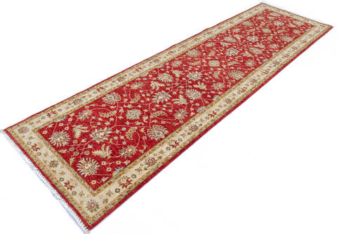 Chobi Beige Runner Hand Knotted 29 X 99 Area Rug 700-145571 Image 2