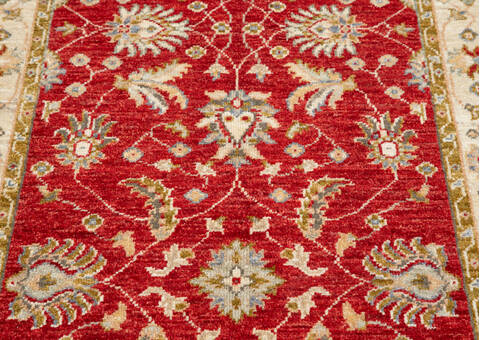 Chobi Beige Runner Hand Knotted 29 X 99 Area Rug 700-145571 Image 3