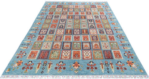 Chobi Blue Hand Knotted 81 X 101 Area Rug 700-145573 Image 1