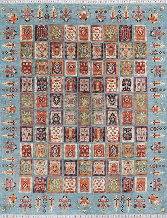 Chobi Blue Hand Knotted 81 X 101 Area Rug 700-145573 Image 0