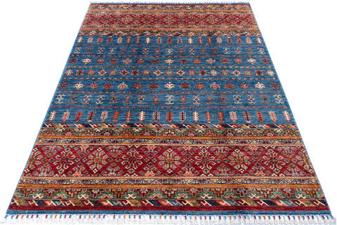 Chobi Blue Hand Knotted 411 X 65 Area Rug 700-145580 Image 1