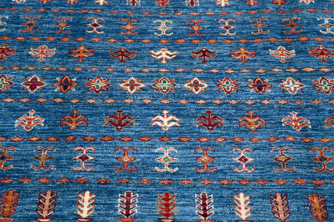 Chobi Blue Hand Knotted 411 X 65 Area Rug 700-145580 Image 3