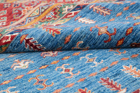 Chobi Blue Hand Knotted 411 X 65 Area Rug 700-145580 Image 4